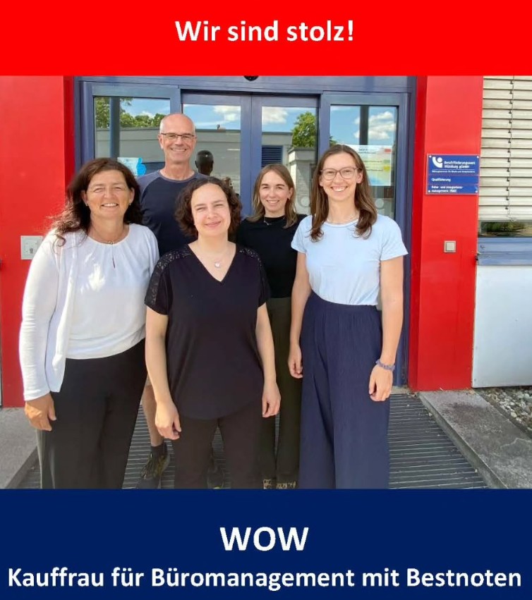 Jennifer Rose mit Teamleiterin Christine Haupt-Kreutzer und ihren Ausbilder*innen