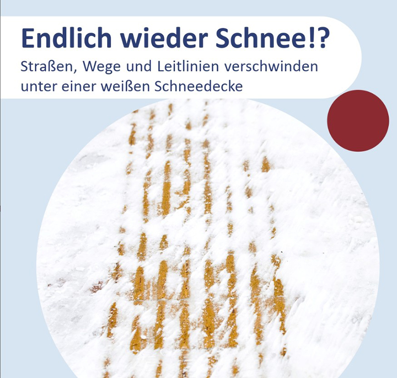 Abbildung einer schneebedeckten Leitlinie Abbildung einer schneebedeckten Leitlinie